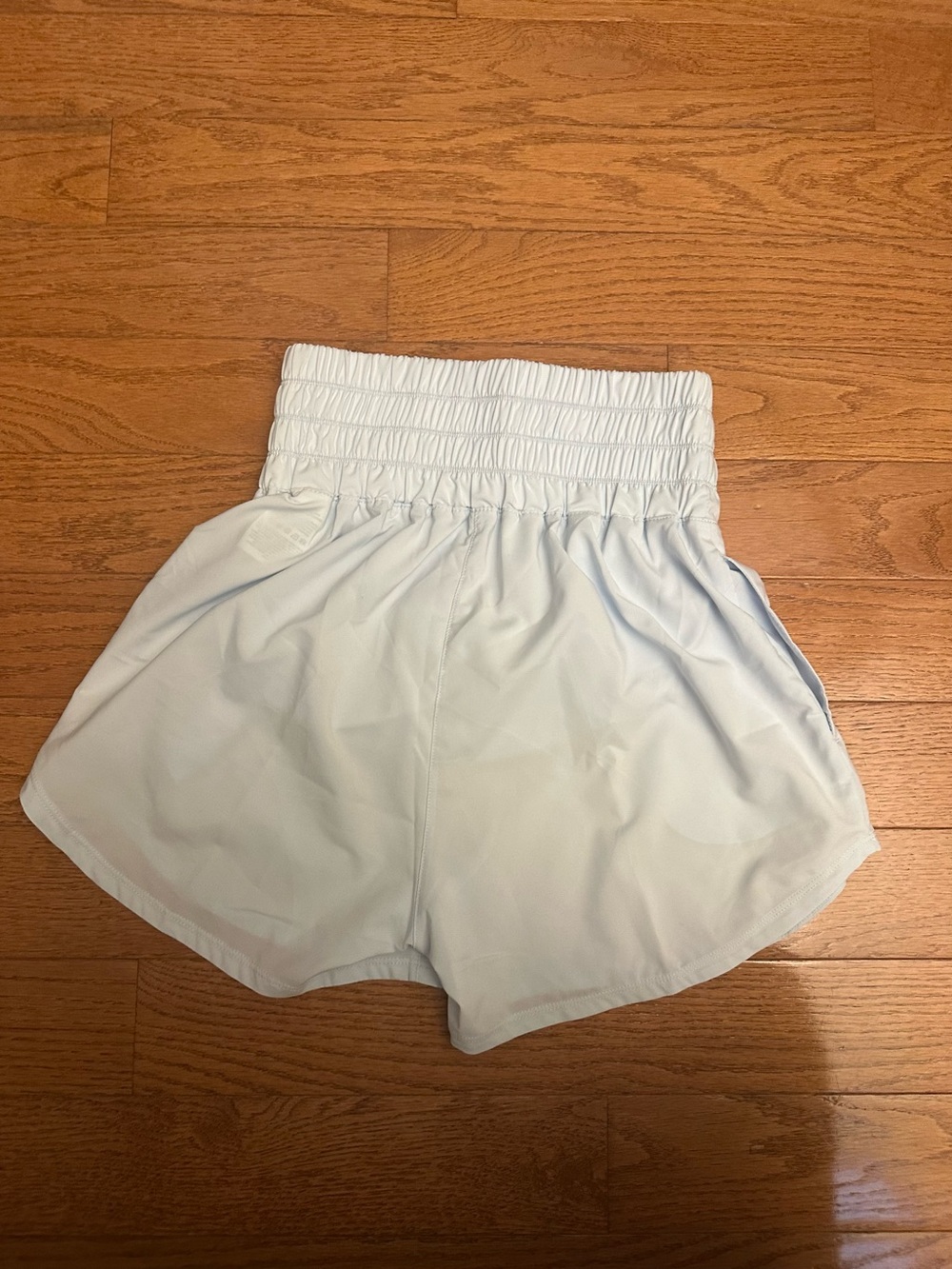 High-Waist Light Blue Women’s Athletic Shorts